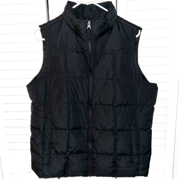 Lands' End Women's Black Puffer Quilted Vest (Large Petite) - Picture 2 of 3
